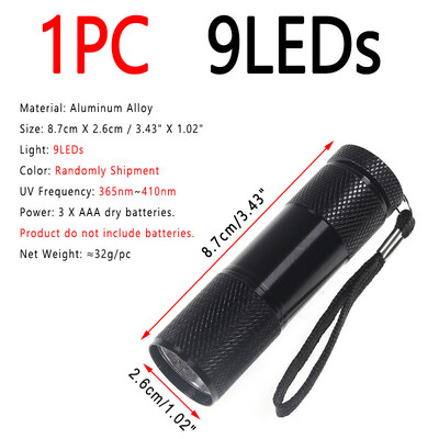 „Bimoo 9“ šviesos diodai, 21 šviesos diodai, rišantys muses UV spinduliuose kietėjantys žvejybos muselės dervos lempos rašiklio formos UV žibintuvėlis, aliuminio daugiafunkcinis UV lemputė