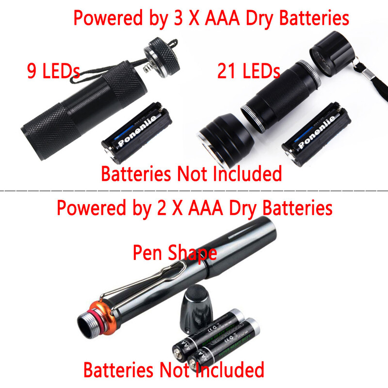 „Bimoo 9“ šviesos diodai, 21 šviesos diodai, rišantys muses UV spinduliuose kietėjantys žvejybos muselės dervos lempos rašiklio formos UV žibintuvėlis, aliuminio daugiafunkcinis UV lemputė