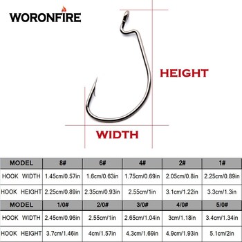 50 бр./Партида Риболовни куки от високовъглеродна стомана Crank Hook за мека стръв за червеи 1# 2# 4# 6# 8# 1/0#-5/0# Ново риболовно оборудване 2019