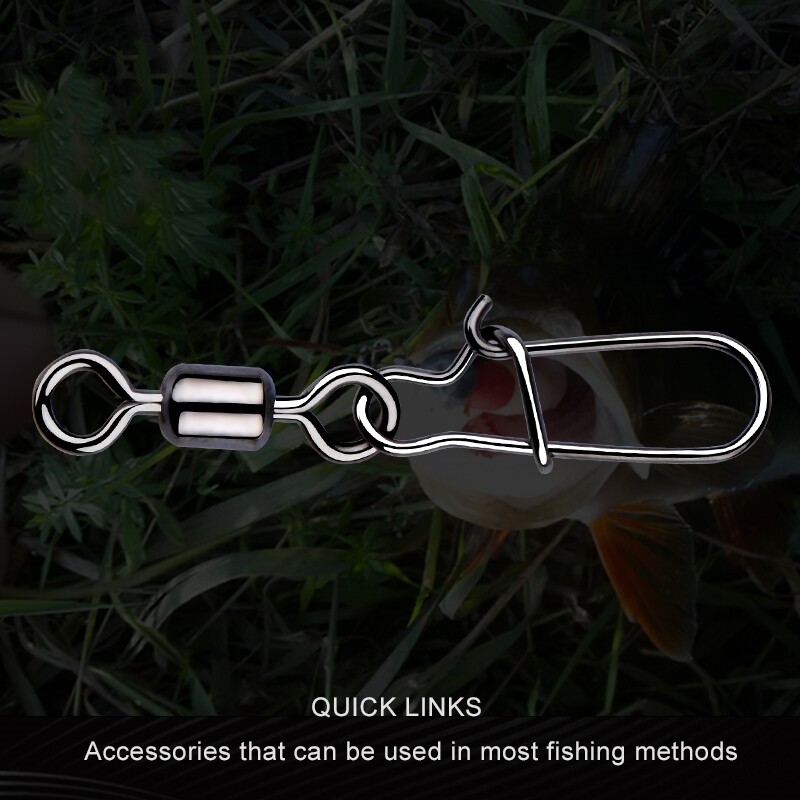 50 komada konektora za pecanje, uskočni ležaj od nehrđajućeg čelika, kotrljajuće udice za ribolov, mamac za morski ribolov, višenamjenski pribor