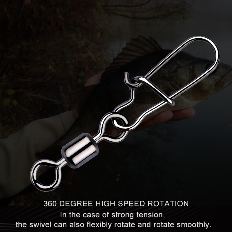 50 komada konektora za pecanje, uskočni ležaj od nehrđajućeg čelika, kotrljajuće udice za ribolov, mamac za morski ribolov, višenamjenski pribor