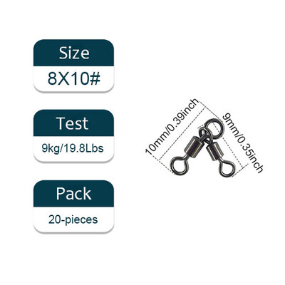 10/20 vienetų 3 krypčių žūklės pasukamas riedėjimo trikampis sujungimas sukamieji kabliukai Žvejybos jungtis Pesca Emerillon Peche