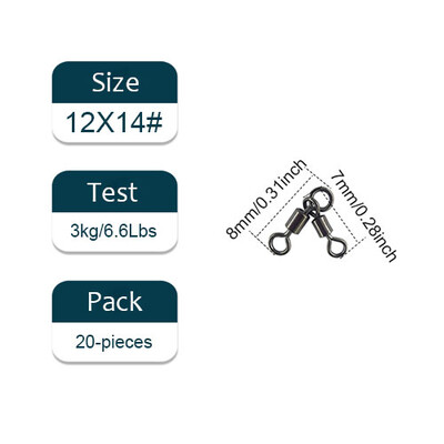 10/20 vienetų 3 krypčių žūklės pasukamas riedėjimo trikampis sujungimas sukamieji kabliukai Žvejybos jungtis Pesca Emerillon Peche