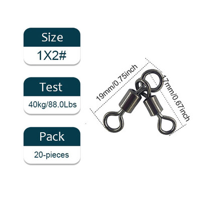 10/20 vienetų 3 krypčių žūklės pasukamas riedėjimo trikampis sujungimas sukamieji kabliukai Žvejybos jungtis Pesca Emerillon Peche