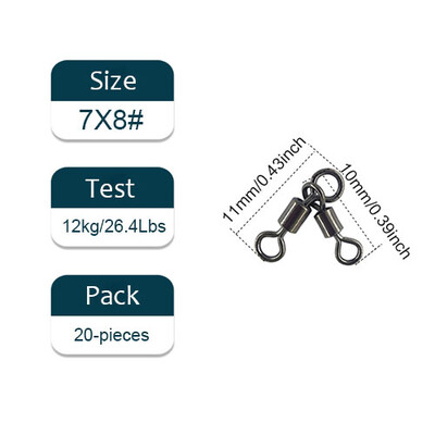 10/20 vienetų 3 krypčių žūklės pasukamas riedėjimo trikampis sujungimas sukamieji kabliukai Žvejybos jungtis Pesca Emerillon Peche