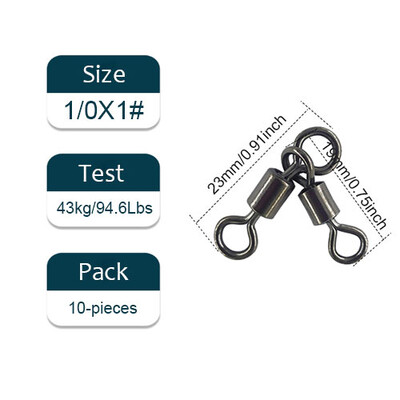 10/20 vienetų 3 krypčių žūklės pasukamas riedėjimo trikampis sujungimas sukamieji kabliukai Žvejybos jungtis Pesca Emerillon Peche