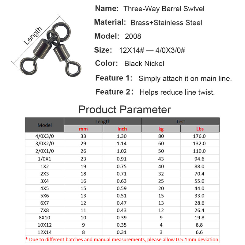 10/20 vienetų 3 krypčių žūklės pasukamas riedėjimo trikampis sujungimas sukamieji kabliukai Žvejybos jungtis Pesca Emerillon Peche