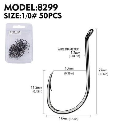 PROBEROS 50vnt./stal. Anglinis plienas Atsparus korozijai aukštos kokybės spygliuotas kabliukas Žvejybos įrankiai, vieno kabliuko priedai, didmeninė prekyba