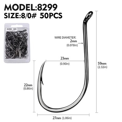 PROBEROS 50vnt./stal. Anglinis plienas Atsparus korozijai aukštos kokybės spygliuotas kabliukas Žvejybos įrankiai, vieno kabliuko priedai, didmeninė prekyba