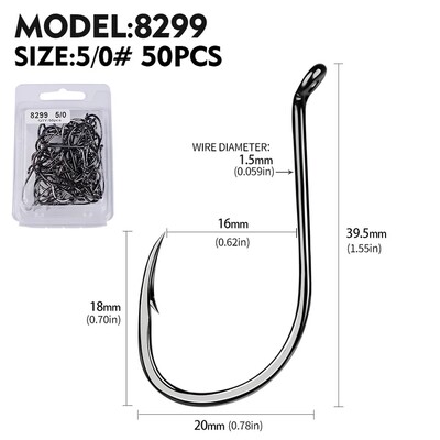 PROBEROS 50vnt./stal. Anglinis plienas Atsparus korozijai aukštos kokybės spygliuotas kabliukas Žvejybos įrankiai, vieno kabliuko priedai, didmeninė prekyba