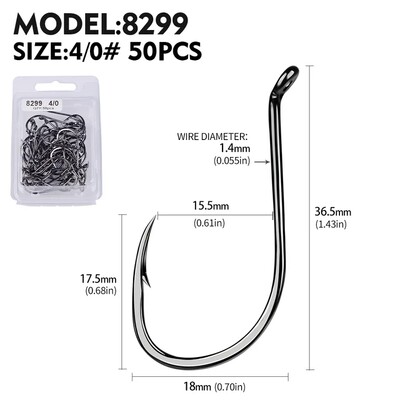 PROBEROS 50vnt./stal. Anglinis plienas Atsparus korozijai aukštos kokybės spygliuotas kabliukas Žvejybos įrankiai, vieno kabliuko priedai, didmeninė prekyba