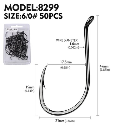 PROBEROS 50vnt./stal. Anglinis plienas Atsparus korozijai aukštos kokybės spygliuotas kabliukas Žvejybos įrankiai, vieno kabliuko priedai, didmeninė prekyba