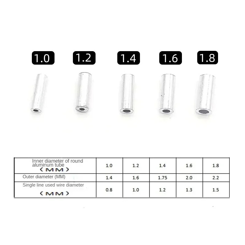 Aliuminio vamzdžio apspaudimo įvorė, meškerės vamzdis, meškerės aliumininių užspaudžiamų rankovių jungties priedai, 150-200 vnt.