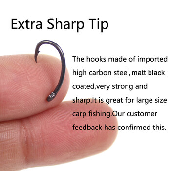 Bimoo 100pcs Yn High Carbon Steel Carp Hooks Matt Black with Barb Size 2 4 6 8 10 Europe Japan Carp Fishing Hook