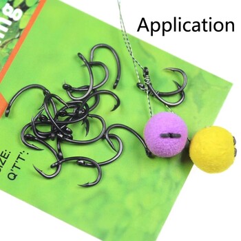 Bimoo 100pcs Yn High Carbon Steel Carp Hooks Matt Black with Barb Size 2 4 6 8 10 Europe Japan Carp Fishing Hook