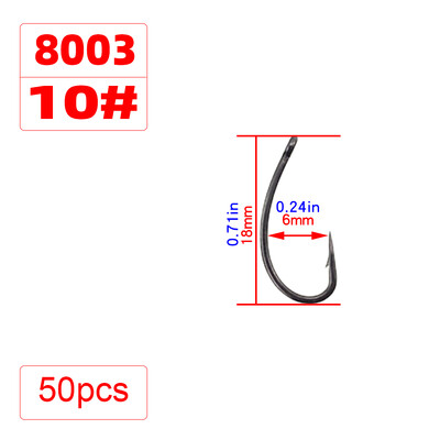 Hirisi 50ks povlakované vysoko uhlíkové nehrdzavejúce oceľové rybárske háčiky s ostňami na kapry v originálnej maloobchodnej krabici 8003