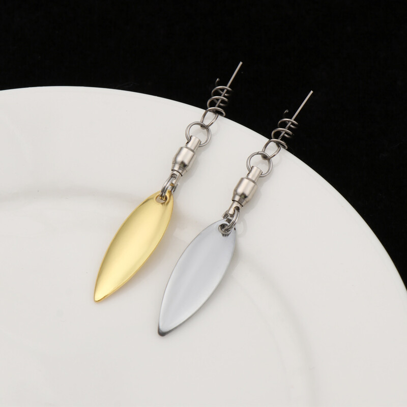 7gab ūdens pilienu/vītolu lapu formas metāla vilinājums DIY makšķerēšanas atraktors Spinner Blade VIB atstarojošs sequin karotes makšķerēšanas rīks