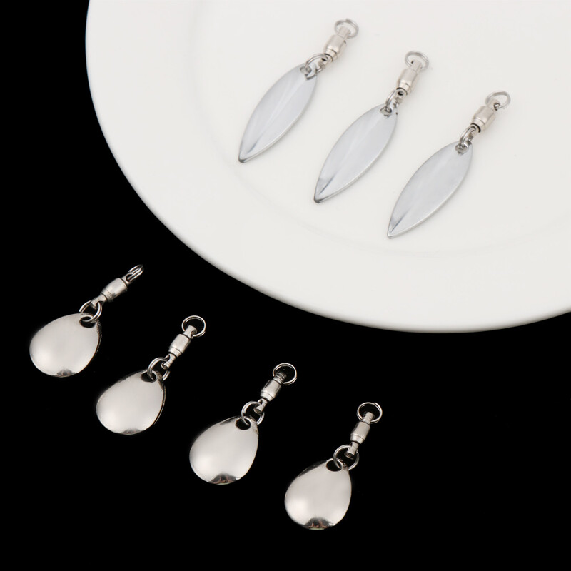 7gab ūdens pilienu/vītolu lapu formas metāla vilinājums DIY makšķerēšanas atraktors Spinner Blade VIB atstarojošs sequin karotes makšķerēšanas rīks