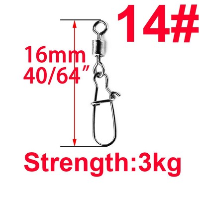 100 vnt./dėžutė Nuo 2# iki 14# Žvejybos jungties guolis Riedantis pasukamas kabliukas jauko reikmenys Karpių žuvų karpių žvejybos reikmenys Įrankiai