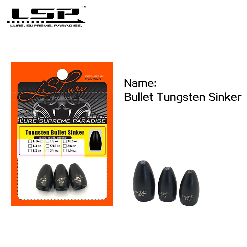 LSP Texas Rig Tungsten Sinker 1/16 - 1 Oz Bullet Rybárske závažie na ostrieže 1,8-28g Príslušenstvo k nástrahám Rybárske potreby na zimný rybolov