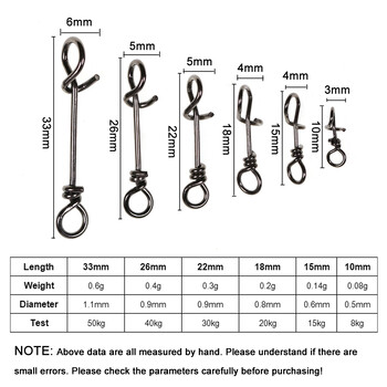 50 τμχ Ενίσχυση από ανοξείδωτο χάλυβα Γρήγορης κλειδαριάς Σφιγκτήρας ελατηρίου πόρπης δέλεαρ Σύνδεσμος εξέδρων πτώσης Αξεσουάρ αλιείας αλμυρού νερού