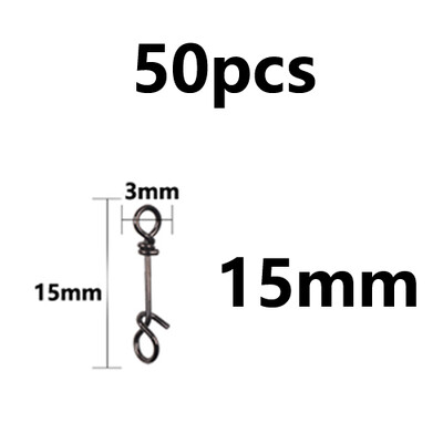 50 ks zosilnených nerezových rýchloupínacích sponiek na pružinové svorky, konektor na návnady, príslušenstvo na rybolov v slanej vode
