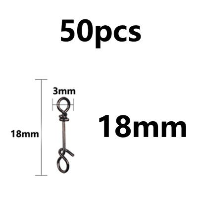 50 ks zosilnených nerezových rýchloupínacích sponiek na pružinové svorky, konektor na návnady, príslušenstvo na rybolov v slanej vode