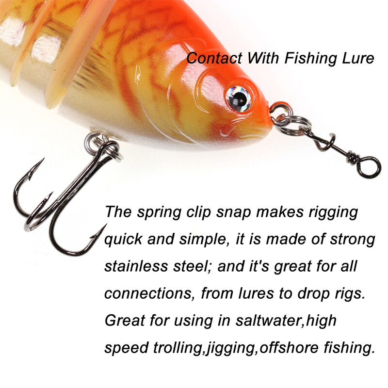 50 ks zosilnených nerezových rýchloupínacích sponiek na pružinové svorky, konektor na návnady, príslušenstvo na rybolov v slanej vode