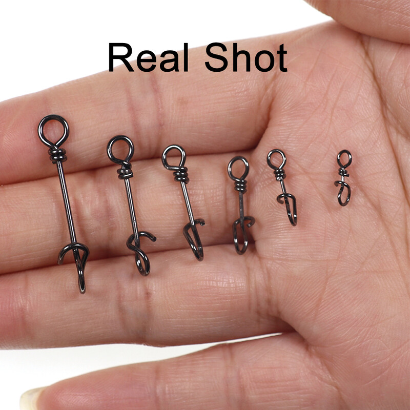 50 ks zosilnených nerezových rýchloupínacích sponiek na pružinové svorky, konektor na návnady, príslušenstvo na rybolov v slanej vode