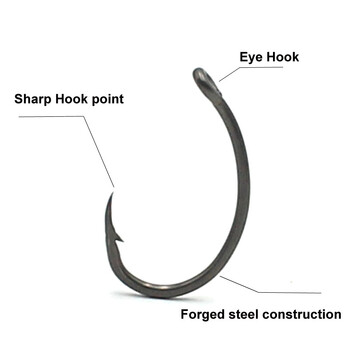 30 ΤΕΜ. Γάντζος κυπρίνος επίστρωση PTFE Γάντζοι Carp Hook High Carbon Steel Matte Black With Micro Barb 2 4 6 8 Αξεσουάρ για Εξέδρα Ψαρέματος Κυπρίνου