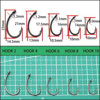 30 ΤΕΜ. Γάντζος κυπρίνος επίστρωση PTFE Γάντζοι Carp Hook High Carbon Steel Matte Black With Micro Barb 2 4 6 8 Αξεσουάρ για Εξέδρα Ψαρέματος Κυπρίνου