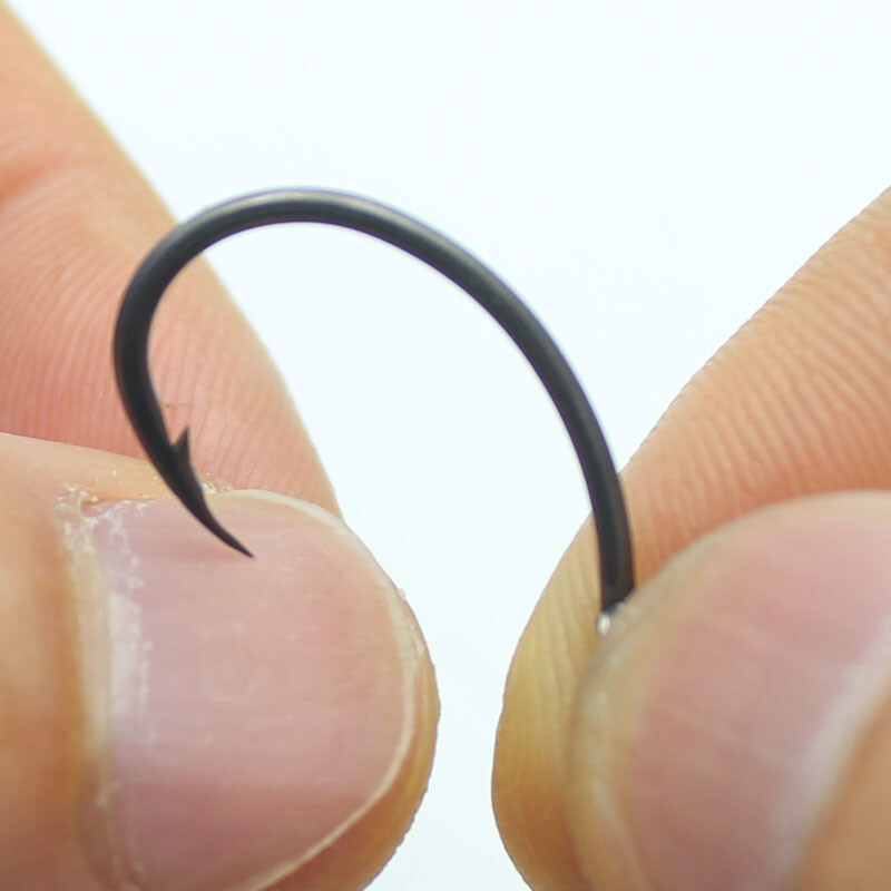 30 DB horog ponty PTFE bevonat ponty horgok magas széntartalmú acél matt fekete mikrohorggal 2 4 6 8 Tartozékok pontyhorgász felszereléshez