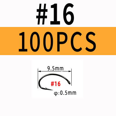 Wifreo 100 DB Légykötő horog Nympha Bug Garnélarák Scud Pupae Larvae Caddis Flies Horgászhorgok #8~#16 Légyhorgász