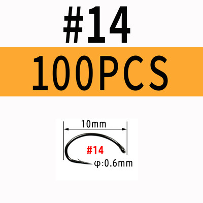 Wifreo 100 DB Légykötő horog Nympha Bug Garnélarák Scud Pupae Larvae Caddis Flies Horgászhorgok #8~#16 Légyhorgász