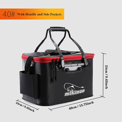 Nešiojamas žvejybos krepšys Sulankstomas žvejybos kibiras gyvų žuvų dėžė stovyklavimo vandens konteineris, baseinas, žvejybos reikmenų laikymo krepšys