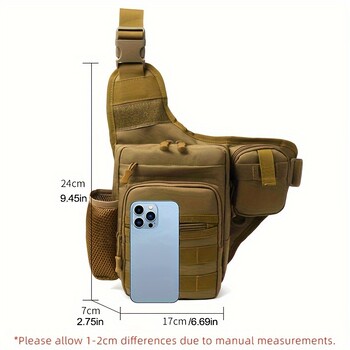 Водоустойчива чанта за през рамо за риболов Спорт на открито Колоездене Crossbody Ракла Единична раница Пътуване Катерене Къмпинг Тактическа чанта