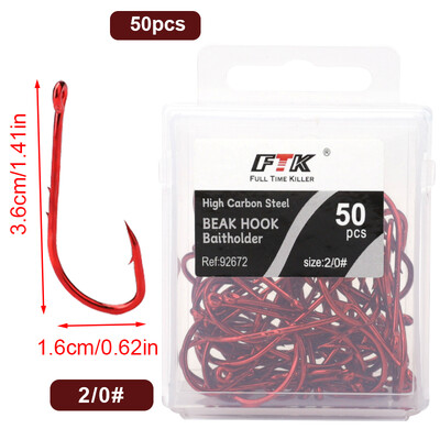 50-100 vnt Daug anglies plieno jaukų laikikliai žvejybos kabliukai raudoni 4/0#-10# snapas spygliuotas ilgas kotas Jig sliekinių kabliukų priedai