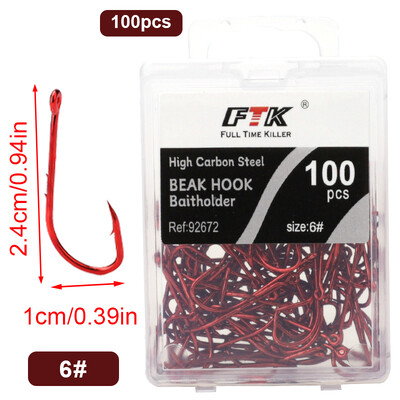 50-100 vnt Daug anglies plieno jaukų laikikliai žvejybos kabliukai raudoni 4/0#-10# snapas spygliuotas ilgas kotas Jig sliekinių kabliukų priedai