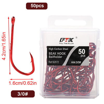 50-100 vnt Daug anglies plieno jaukų laikikliai žvejybos kabliukai raudoni 4/0#-10# snapas spygliuotas ilgas kotas Jig sliekinių kabliukų priedai