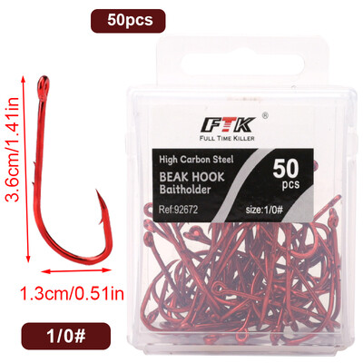 50-100 vnt Daug anglies plieno jaukų laikikliai žvejybos kabliukai raudoni 4/0#-10# snapas spygliuotas ilgas kotas Jig sliekinių kabliukų priedai