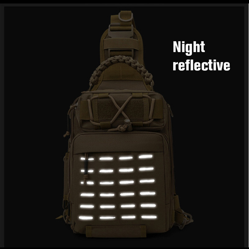 Taktinis stovyklavimo krepšys, kuprinė, krūtinė, stropas, lauko žvejybos jaukų meškerykotis.