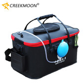 Makšķerēšanas spainis 6/8/10 galonu salokāms spainis dzīvu zivju aizsardzībai ēsmas konteineram āra EVA makšķerēšanas soma ar sānu kabatu