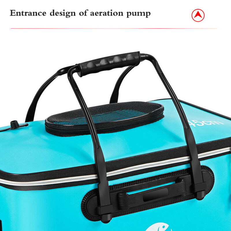 Makšķerēšanas spainis 6/8/10 galonu salokāms spainis dzīvu zivju aizsardzībai ēsmas konteineram āra EVA makšķerēšanas soma ar sānu kabatu