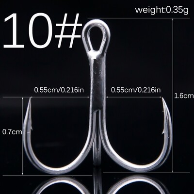 10 ks/sada hrubých trojháčikov, silný ťah, 2# 4# 6# 8# 10# 12# okrúhle skladané trojité rybárske háčiky z vysoko uhlíkovej ocele, nové 2019