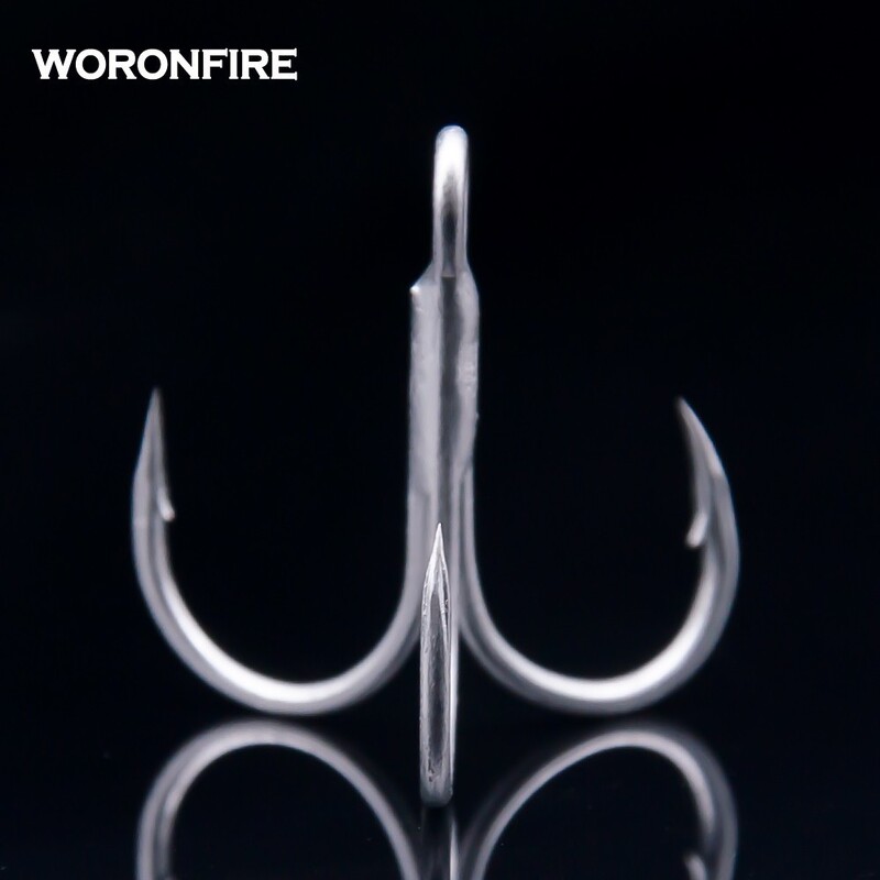 10 ks/sada hrubých trojháčikov, silný ťah, 2# 4# 6# 8# 10# 12# okrúhle skladané trojité rybárske háčiky z vysoko uhlíkovej ocele, nové 2019