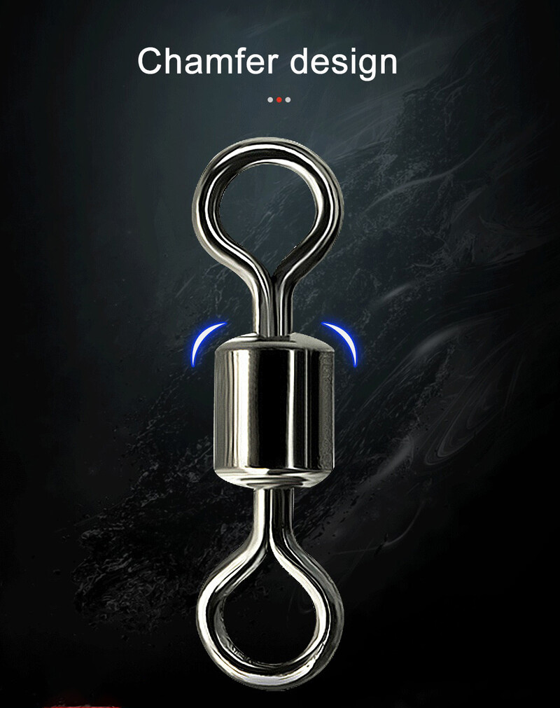 100 GAB makšķerēšanas savienotāju piederumi, grozāmi zvejas āķi, auklas savienotāji, nerūsējošā tērauda zivju piederumi