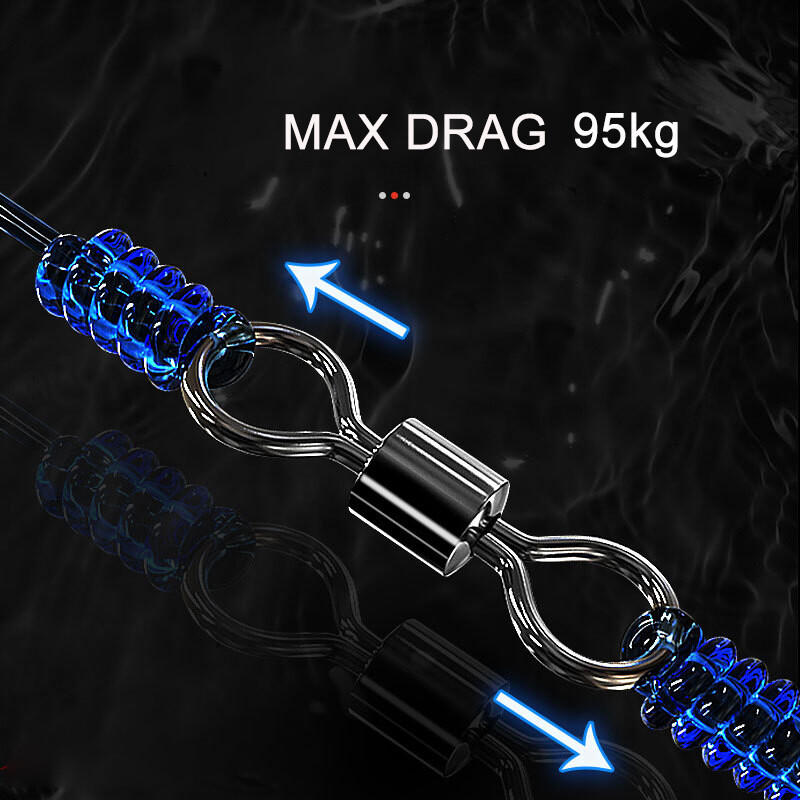 100 GAB makšķerēšanas savienotāju piederumi, grozāmi zvejas āķi, auklas savienotāji, nerūsējošā tērauda zivju piederumi