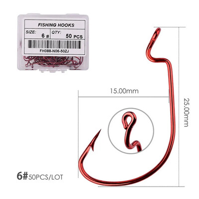 50gab. Plaša sprauga tārpu makšķerēšanas āķi.