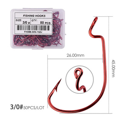 50gab. Plaša sprauga tārpu makšķerēšanas āķi.