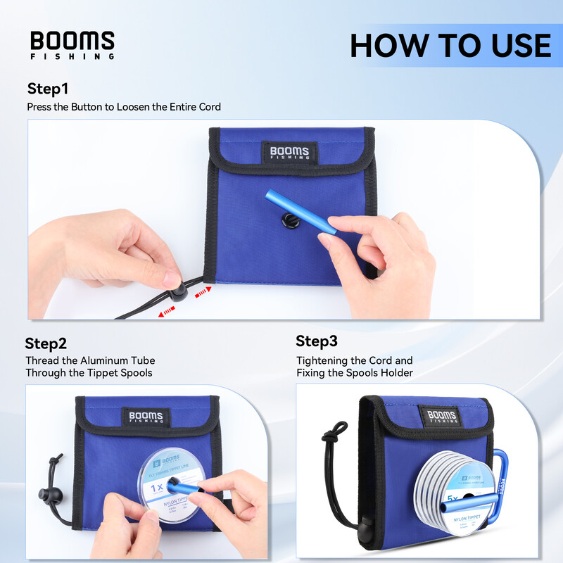 Booms Fishing SH2 žvejybos reikmenų segtuvas, 10 kišenių muselines žūklės reikmenų laikymo antgalio lyno piniginės dėklas Antgalio laikymo paketas